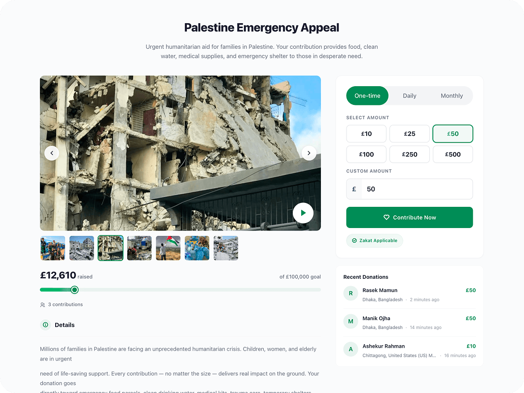 Donaiser campaign page